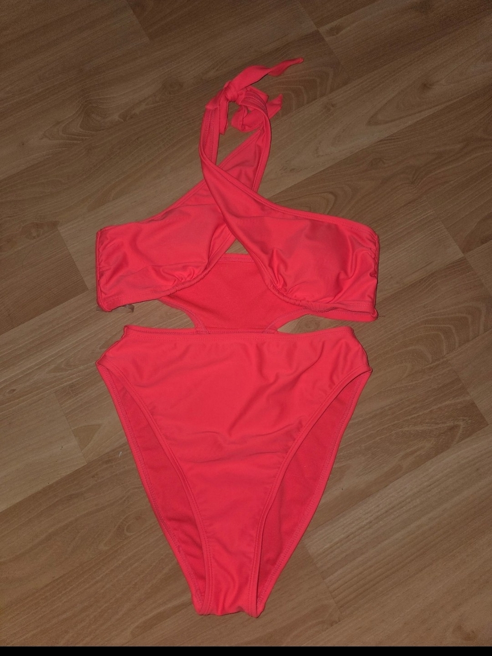 wild fable Neon Coral Cutout One-Piece Swimsuit